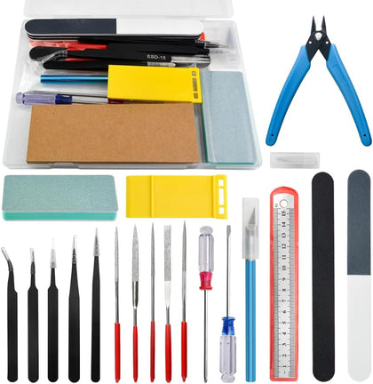 Professional 20 PCS Model Tools Kit Modeler Basic Tools Craft Set Hobby Building Tools Kit for Gundam Car Model