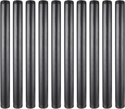 10 Pack 1 x 12 Inch Industrial Black Malleable Pipe Nipples