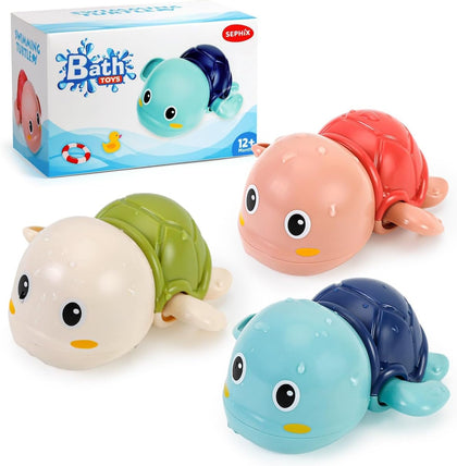 Bath Toys for Toddlers 1-3, Cute Swimming Turtle Bath Toys for 1 2 Year Old Boy Girl Gifts, Water Pool Toys for Baby