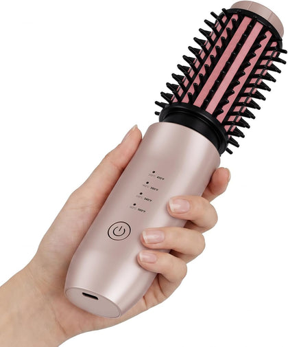 Cordless Curling Iron Brush, Rechargeable Battery Curling Iron with 200 Million Negative Ions, Portable Travel