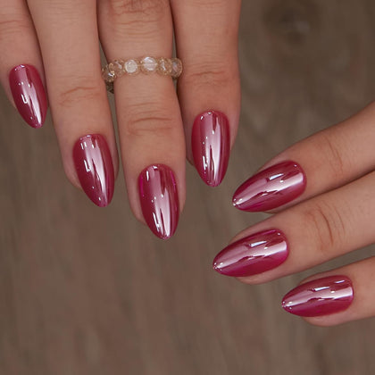 30pcs Press on Nails, Acrylic Fake Nail with Apricot Design, Full Cover False Nails Tips Glossy Nude Glue on Nails