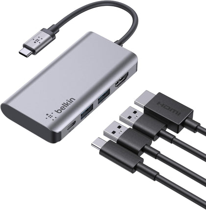 USB C Hub, 4-in-1 Multi-Port Laptop Dock with 4K HDMI, USB C Docking Station with 100 Watt Pass-Through Power