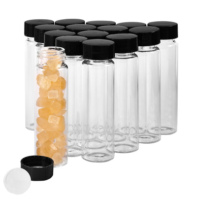 15 PCS 40ML Glass Vials, Small Liquid Sample Vial,27.5x95 mm,10Dram Borosilicate Glass Empty Vials with