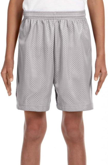 Youth 6" Lined Tricot Mesh Shorts>L Silver NB5301