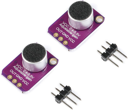 2pcs MAX4466 Sound Sensor Module Microphone Amplifier MAX4466 Adjustable Gain Microphone Preamplifier Breakout Board for Arduino