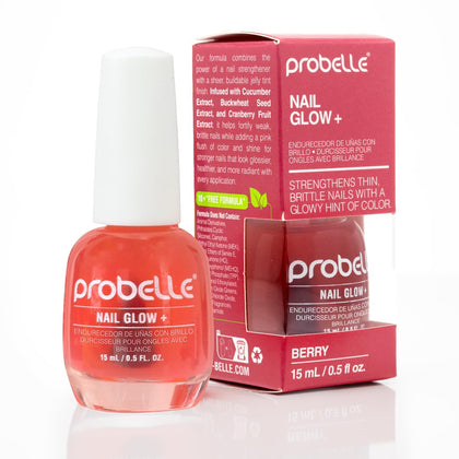 Nail Glow + Nail Strengthener & Hardener with Sheer Look (Berry)