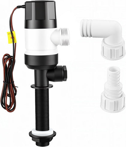 YaeMarine 12V Baitwell Pump Livewell Aerator Pump 1100 GPH for Boat