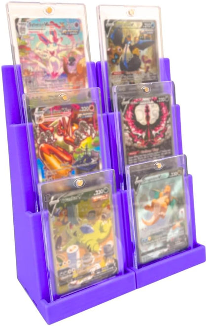 Magnetic Card Holder Stadium Displays - Purple (2 Pack), Compatible with Ultra Pro Protectors - Trading Card Holder