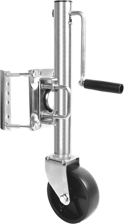 10" Lift Swing Back Trailer Jack - 1,000 lb Capacity Heavy Duty Bolt-On Trailer Tongue Jack with 6" Smooth-Rolling
