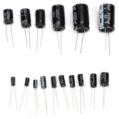 150PCS Electrolytic Capacitor Assortment Kit for Electronic Applications 50V 1uF - 2200uF