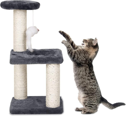 Small Cat Tree With Sisal Scratching Pole, Interactive Toys for Indoor Cats, Scratching Post, Easy Installation Tower