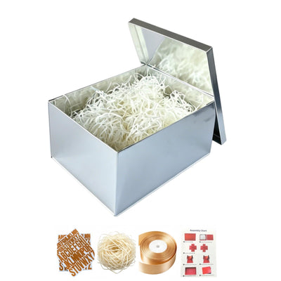 Silver Gift Box Large 16x12x8 Inch Extra Large Gift Box with Lid