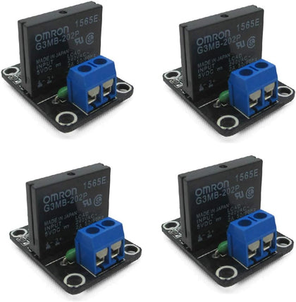 HiLetgo 4pcs 5V 1 Channel High Level Solid State Relay Module DC Control AC 240V 2A with Fuse