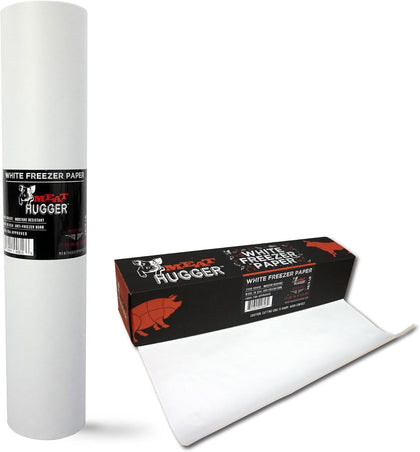 White Freezer Paper Roll - Poly Coated Moisture Resistant Freezer Paper for Meat Wrapping - Burn Resistant - 17.25