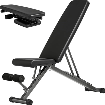 Adjustable Foldable Portable Weight Bench for Home Gym,700-800LBS Flat Incline Decline Workout Bench for Full Body