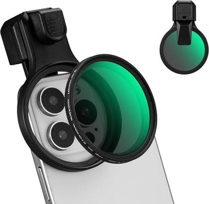 58mm Press-on ND2-32 Phone Lens Filter Kit | Multi-Coated VND Filter Compatible with iPhone 17/16/15/14/13/12