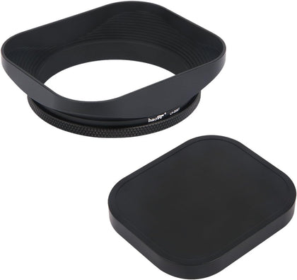 LH-B58T 58mm Square Metal Screw-in Lens Hood with Cap for 58mm Canon Nikon Sony Leica Carl Zeiss Voigtlander Nikkor