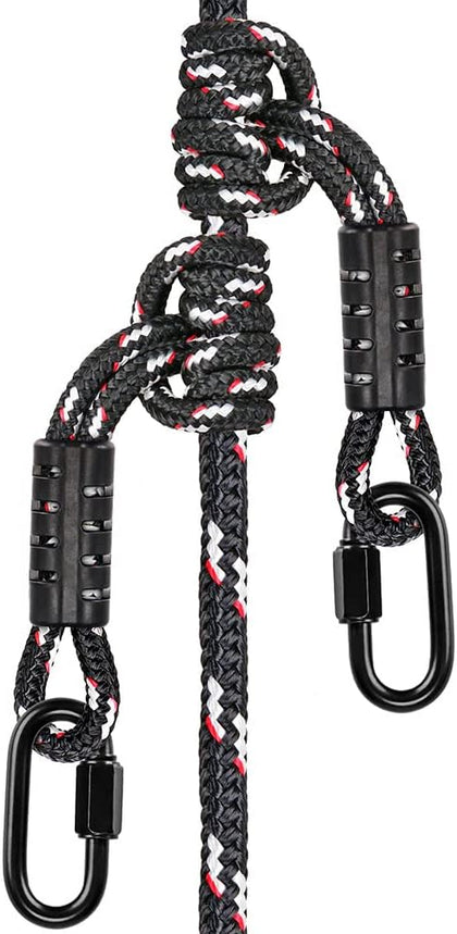 Poseidon Series Sewn Prusik Loops Ropes, Safety, 19", Diameter 2/5", 2 Pack, Black