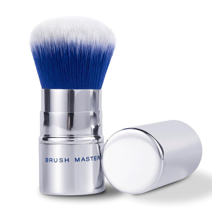 Retractable Kabuki Makeup Brush Travel Powder Brush for Foundation, Blush, Bronzer, Concealer, Portable Brush w/Cover…