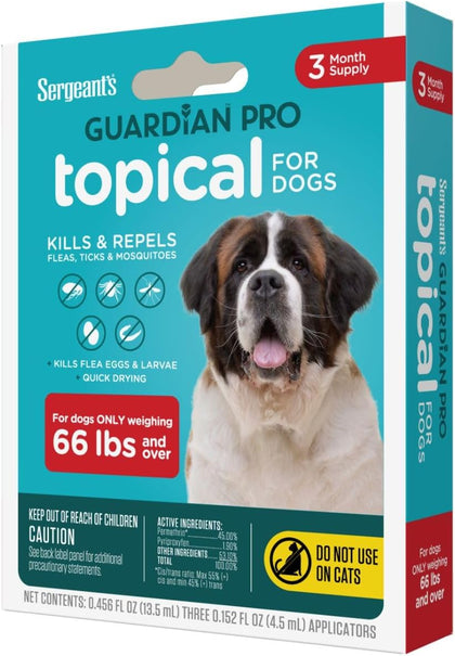 Guardian PRO Flea & Tick Topical Dogs 66+ lbs, 3-Month