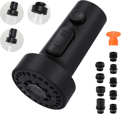 Pull Down Kitchen Faucet Head Replacement with 13 Adapters, 3 Modes