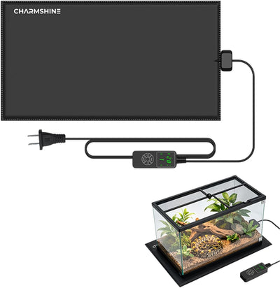 8 by 12-inch 16W Reptile Heating Pad Graphene with Temperature Control Reptile Tank Heat Pad Terrarium Under Tank