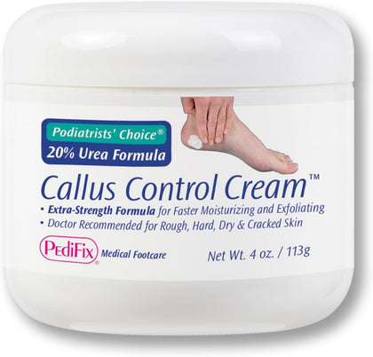 Podiatrists' Choice 20% Urea Callus Control Foot Cream, 4 oz | Extra-strength 20% urea exfoliates and moisturizes