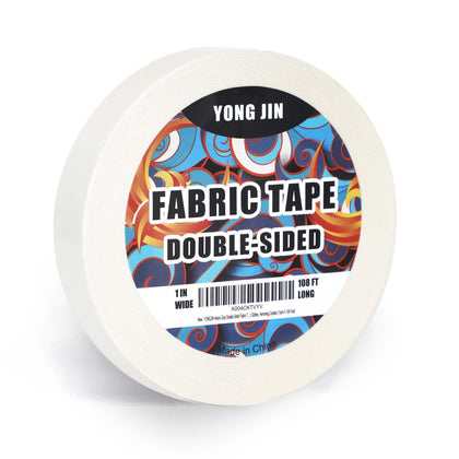 Double Sided Fabric Tape - 1 inch x 108 feet - Hem Tape No Sew No Iron, Peels Off Easily, Quick & Easy Fix for
