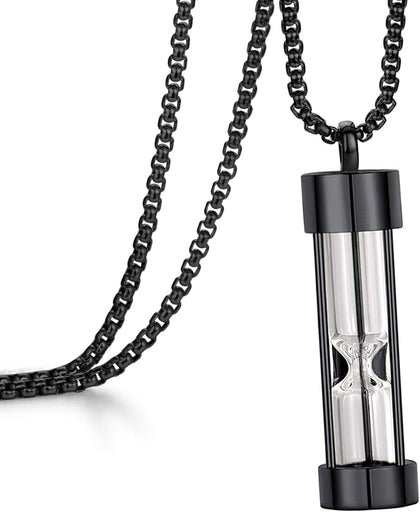 Urn Necklace for Ashes Timeless Hourglass Memorial Pendant Keepsake Cremation Jewelry for Human Pet Ashes