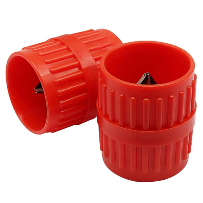 2pcs Inner & Outer Pipe Deburring Tool, Red