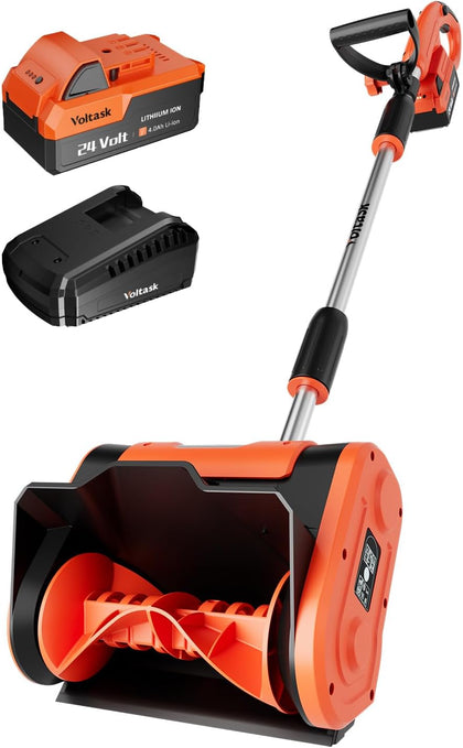 Cordless Snow Shovel - 24V | 11-Inch | 4-Ah Cordless Snow Blower, Battery Snow Blower with Adjustable Front Handle