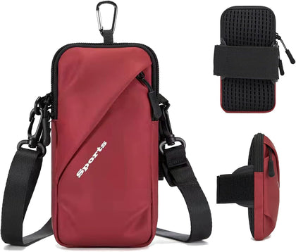 Cell Phone Holder Arm Band, Small Crossbody Shoulder Holsters Bag with Armband, Fits iPhone and All Cell Phones, Use