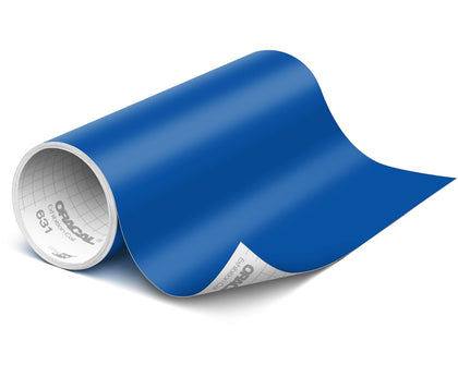 631 Matte Traffic Blue Vinyl Durable Roll Easy to Weed Permanent Adhesive Craft Vinyl for Plotting Machines, Decals &