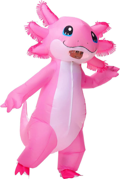 Inflatable Costume Adult Axolotl Costumes Deluxe Halloween Air Blow-up Costume Pink Axolotl Costumes for Women Men