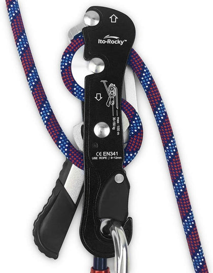 Self-Braking Stop Descender - CE Certified Rescue & Climbing Gear | Auto-Braking with Anti-Panic Function for Rescue