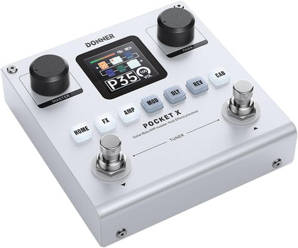 Pocket-X Multi Effects Guitar Pedal Guitar/Bass AMP Modeler Multi Effects Processor Portable Rechargeable Guitar