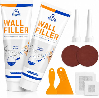 Drywall Repair Kit 2 Pack, 8.8 oz Each Wall Repair Putty Paste | White wall repair paste and putty kit with aluminum