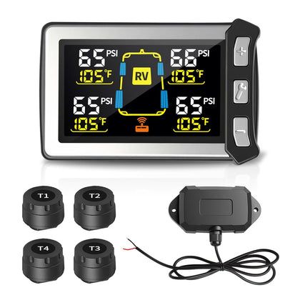 RV Tire Pressure Monitoring System, TPMS Sensors Set of 4 | Color LCD Display, Ideal for Travel Trailer/5th