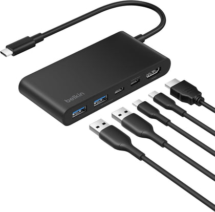 USB C Hub, 5-Port Hub with 4K HDMI Display @ 60Hz, 100W Power Delivery, Fast Data Transfer 5Gbps, USB C Multiport