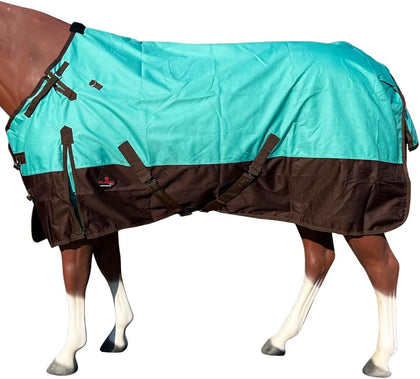Waterproof Horse Turnout Sheet Hilason 1200D Rip-Stop Lightweight Rain Sheet with Belly Wrap Taffeta Lining Shoulder