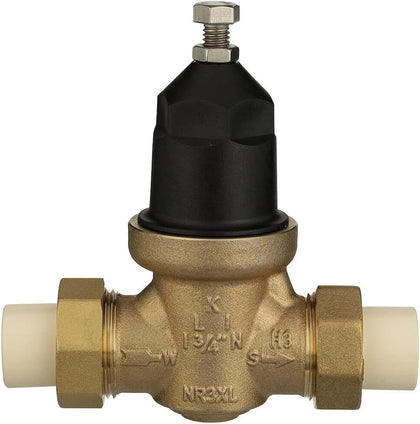 Zurn Wilkins 3/4" NR3XL Pressure Reducing Valve with double union FNPT connection and CPVC tailpiece connection