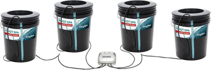 RS5GAL4SYS Root Spa 5 Gallon Hydroponic 4 Bucket Deep Water Culture Grow Kit System with Multi-Purpose Air Hose and