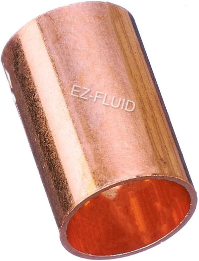 EZ-FLUID Plumbing 2" C X C LF Copper Slip Coupling Pressure Copper Fitting Without Stop,Sweat Solder Connection for Residential,Commercial. (1 Pack)