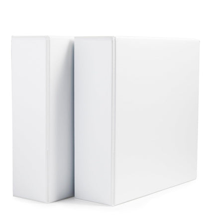 3 Ring Binders, 3 Inch D-Ring Organizer for School, Home Office, Paper Storage, White, 2 Pack
