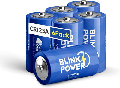 CR123A 3V Lithium Battery 6 Pack, 1700mAh 3 Volt 123 Batteries, Longest Lasting for Flashlight and Security