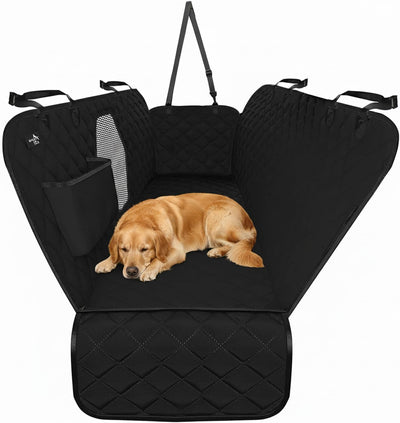 Dog Car Seat Cover for Back Seat, Waterproof Pet Protection Hammock, SUV Truck Car Backseat Protector with Safety