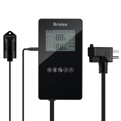 Humidity Controller, briidea Pre-Wired Humidistat Humidifier Dehumidifier with LCD Display High Accuracy Humidity