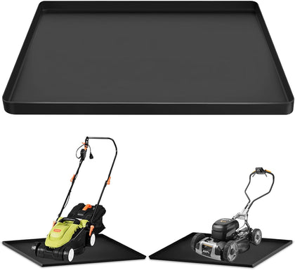 Snow Blower Mat, 34''x21.9'' Silicone Snowblower Drip Pan with Raised Edge for Garage, Electric Snow Shovel Mat