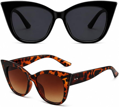 Cat Eye Sunglasses for Women Retro Cateye Frame - Vintage 90s UV400 Protection Sunnies, Chic Shades for Small Face
