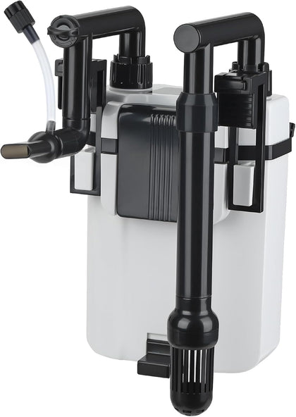 Small Aquarium Hang On Back Canister Filter, Adjustable Flow Quiet Fish Tank Filter with Oil Skimmer,3 Outlet